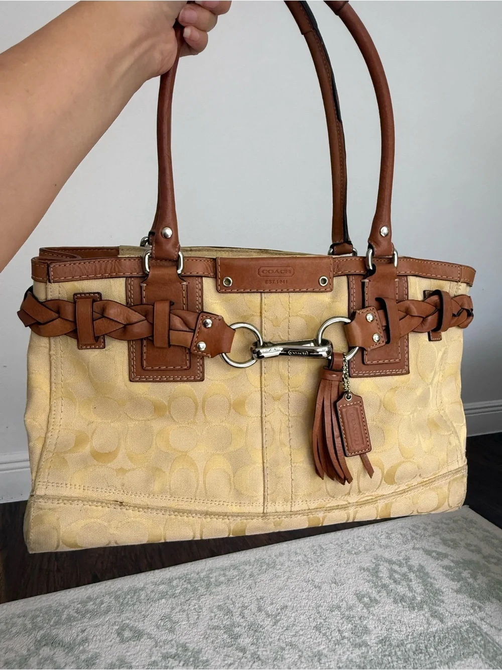 COACH Hamilton yellow tote bag
